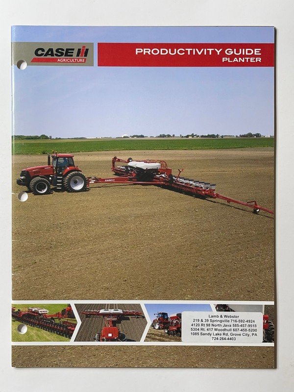 Case IH Planter Productivity Guide Sales Brochure *Dated 2010* (33 Pages)