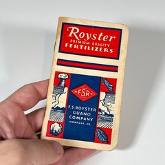 Vintage 1940 Royster Guano Fertilizer Advertising Memo Book Calendar Norfolk VA