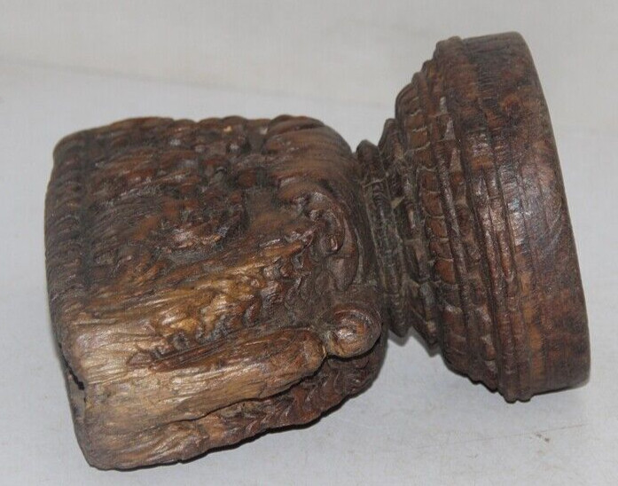 Antique Wooden Agricultulal Seed Spreader Bijni Original Old Hand Carved gallery