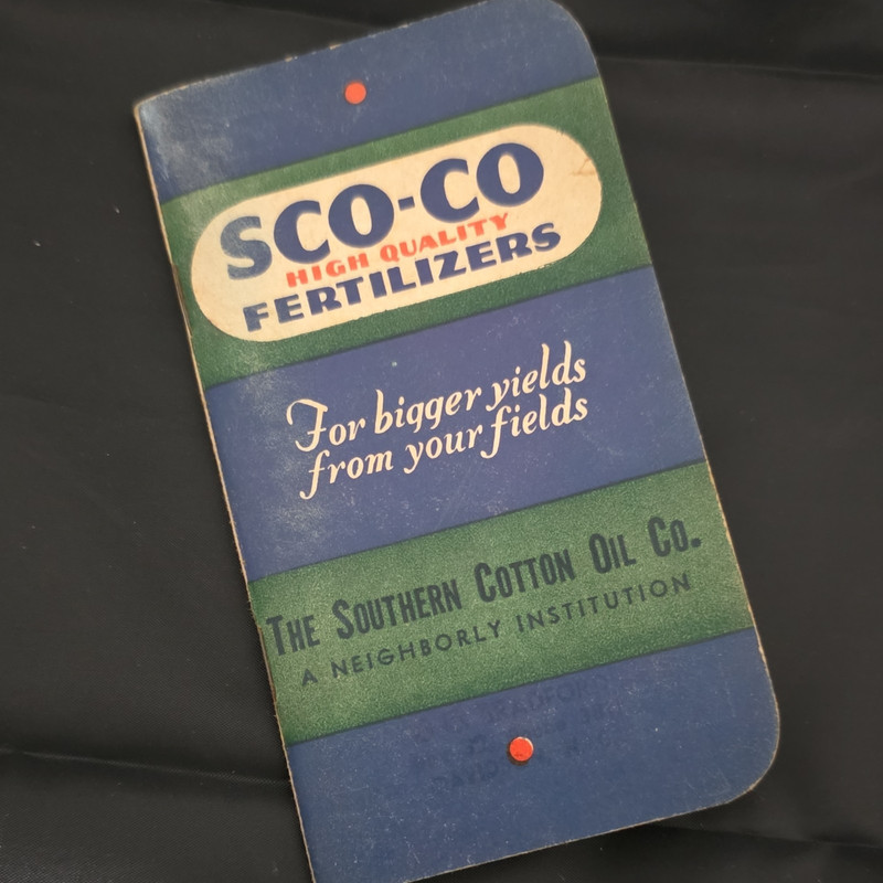 SCO-CO Fertilizers Southern Cotton Oil Co. Original 1956 Advertising Notebook