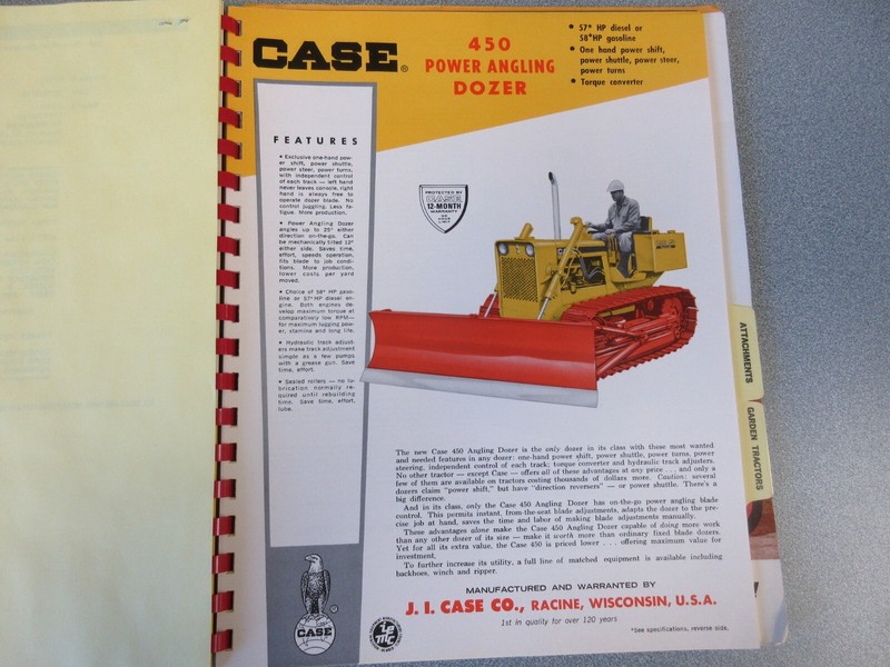 Case 450 Crawler Dozer Sales Sheet from Dealer Catalog 2 Page