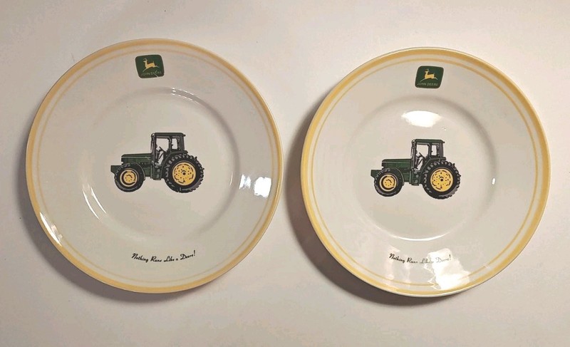 Set Of 2 – Gibson John Deere 9″ Salad Plates “Nothing Runs Like a Deere!”