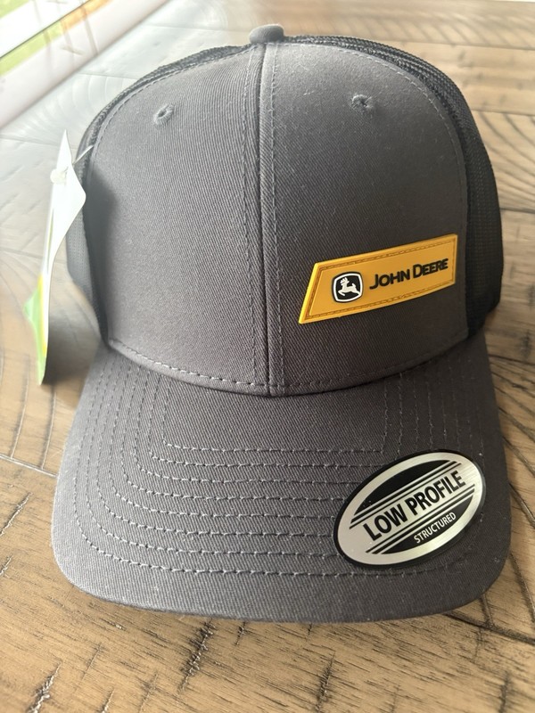 John Deere Low Profile Structured Mesh Back Snapback Hat Black