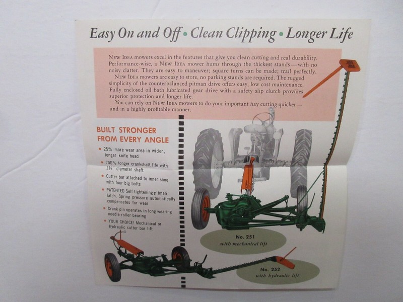 Very Nice New Idea Trailing Mowers Pocket Brochure Sales Brochure 1959 4 Page gallery