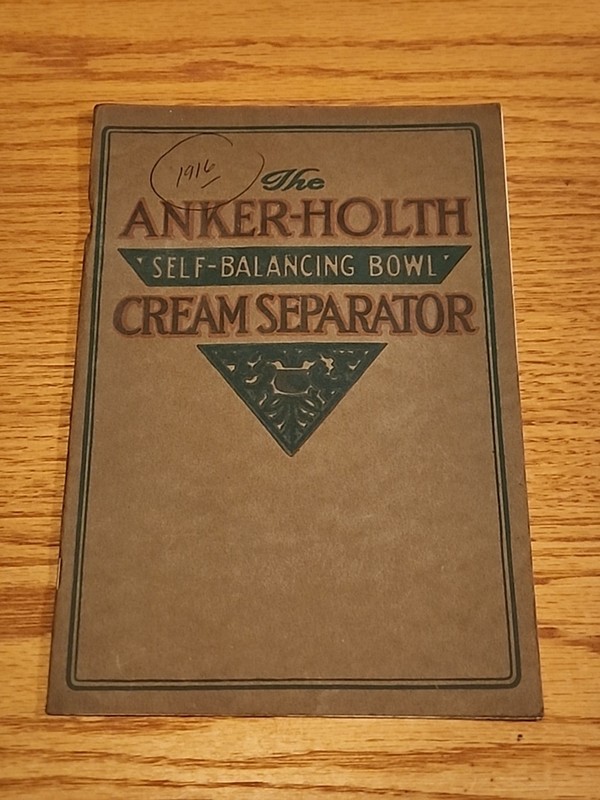 Anker Holth Cream Separator Catalog Port Huron MI