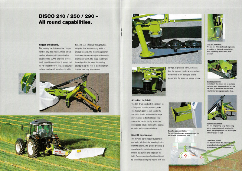 CLAAS DISCO 210/250/290 DISC MOWERS 8 PAGE BROCHURE 8/00 gallery