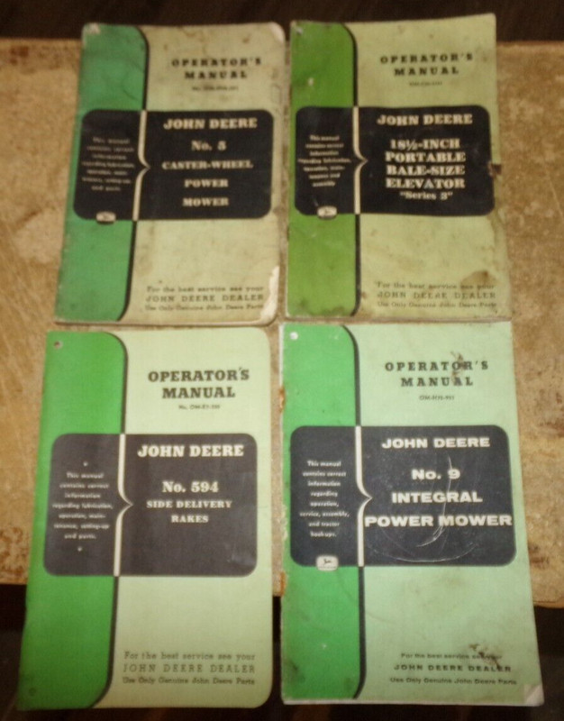 4-lot vintage john deere hay equipment operators manuals good used