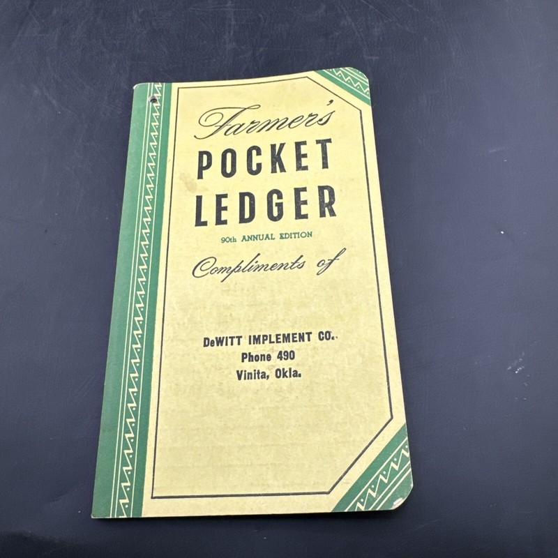 1955-58 🚜 John Deere Farmers Pocket Ledger90th Edition Oklahoma