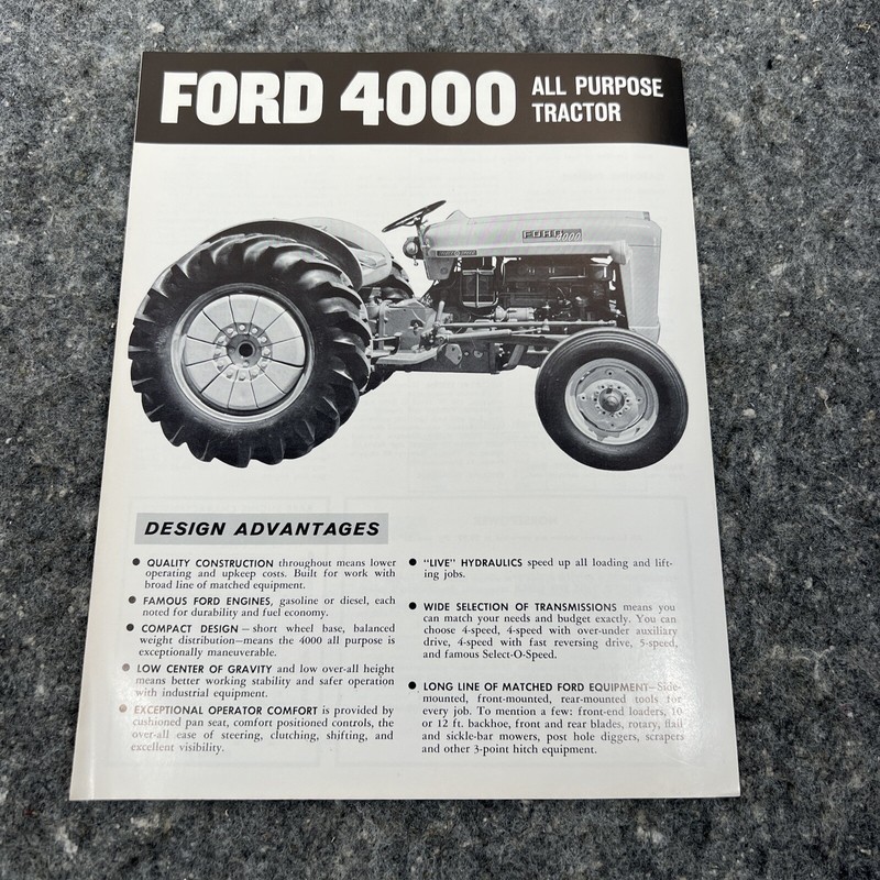 Ford 4000 Tractor Brochure 1963