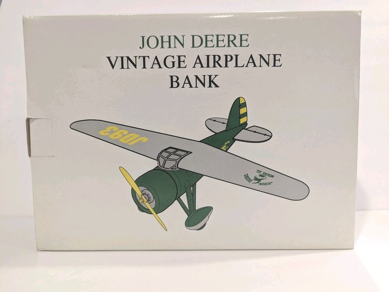 Vtg John Deere Spec Cast Airplane Bank 1992 Lockheed Vega 5B #35024 NIB