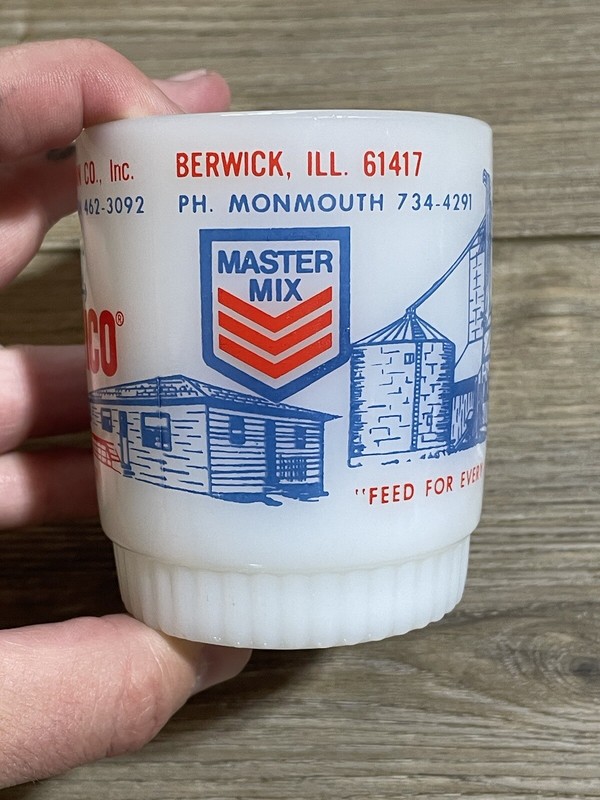 Vintage Fire King Master Mix Agrico Coffee Mug Berwick Illinois gallery