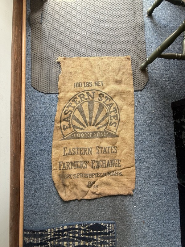 Vtg Eastern States Farmers Exchange Burlap Bag Sack Springfield MA Sign Farm (9)