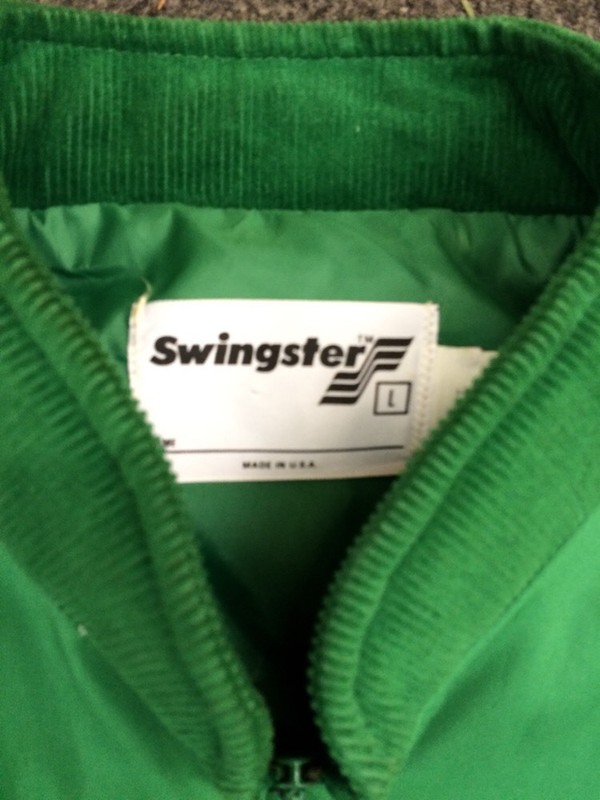 vintage Pioneer Seeds Company jacket retro swingster green coat suede collar L gallery