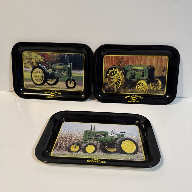 John Deere Mini Metal Display Trays Tractors Models ANH GH C 2002 Set of 3