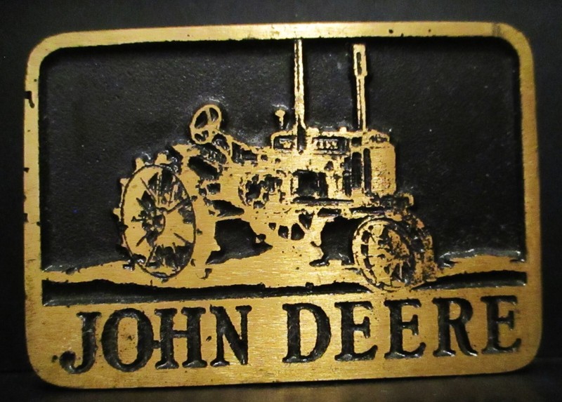 John Deere Two Cylinder Model A B G Steel Wheel Tractor Collector Belt Buckle jd