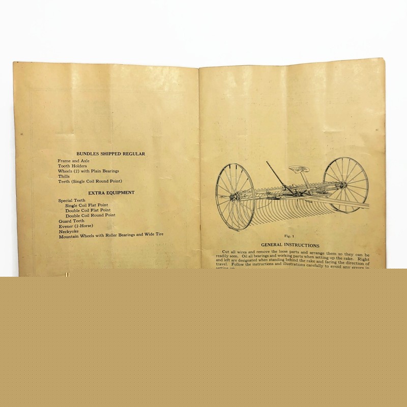 Vintage 1933 Case Dump Rake Manual Booklet J. I. Case Co. Racine Wisconsin gallery