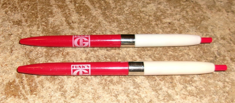 2-lot vintage funks G hybrid bloomington,IL. ink pens nonworking good used