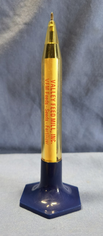 Vintage Paris Texas Valley Feed Mill Advertising Pen Thermometer Stand Up