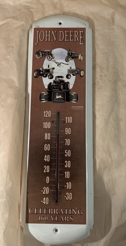 1997 John Deere Metal 17” Thermometer Celebrating 160 Years (1837-1997)