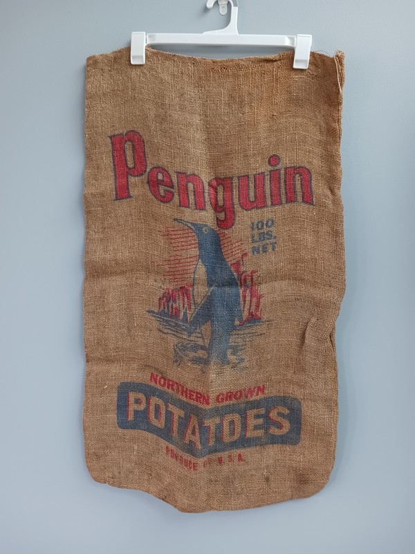 Vintage Penguin Burlap Northern Grown Potato Sack 100 Lb Minnesota USA