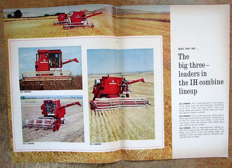 1967 International Harvester 303 403 & 503 Combine Tractor Original Color Ad