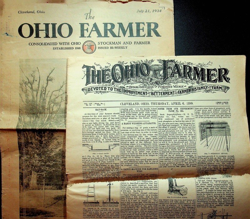 TWO OHIO FARMER 1899 & 1934 PAPERS – E17-H