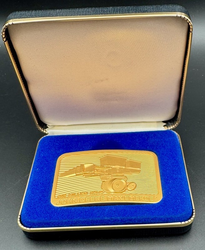 JOHN DEERE Gold Plated MaxEmerge Planter Unit Belt Buckle Limited SN/1891