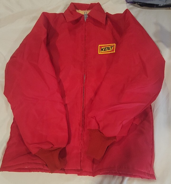Vintage KENT SEED PRODUCTS COMPANY JACKET RED COAT KING LOUIE PRO FIT Sm (H)