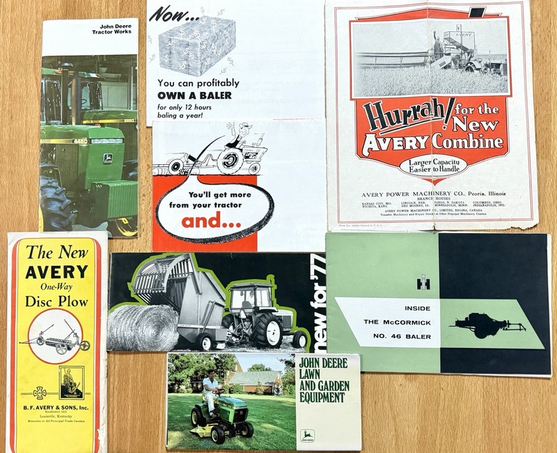 Neat Vintage Lot Of 8 Tractor Baker Equipment Brochures John Deere McCormick