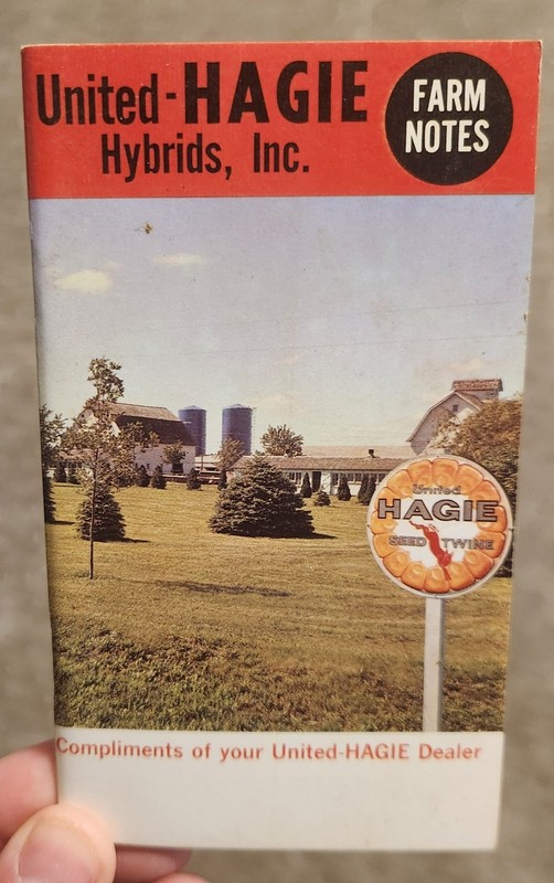 🌽UNITED HAGIE HYBRIDS Memo Notebook Booklet Corn Seed Company Advertising Farm
