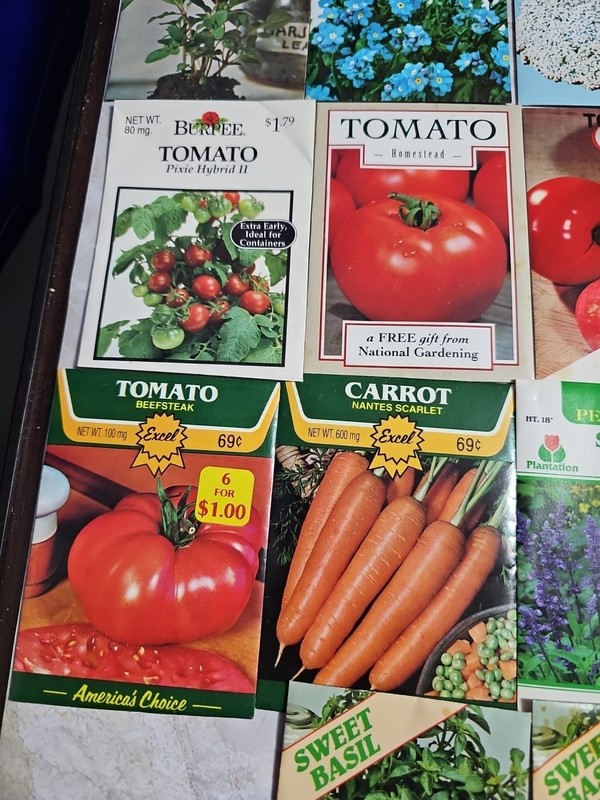 Vintage Seed Packet Lot Flowers Vegetables Herbs Ephemera Junk Journal Garden gallery