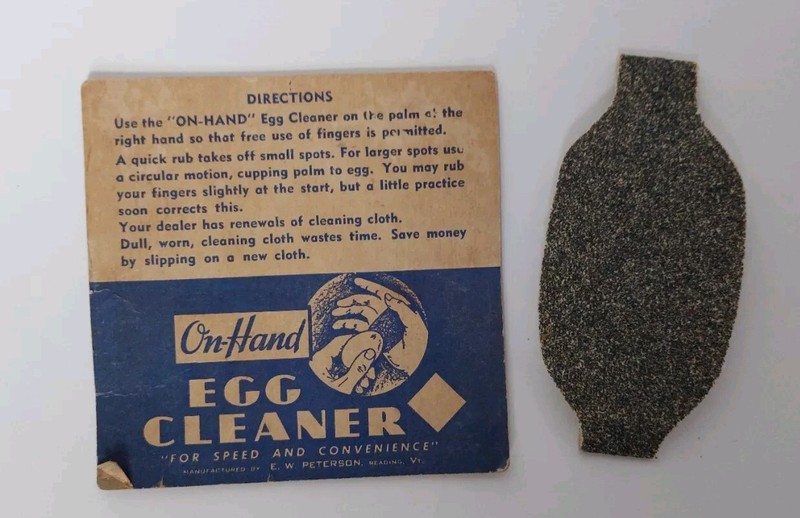 HTF Vintage On-hand EGG CLEANER, E. W. Peterson Reading Vt Chicken Farm Gadget