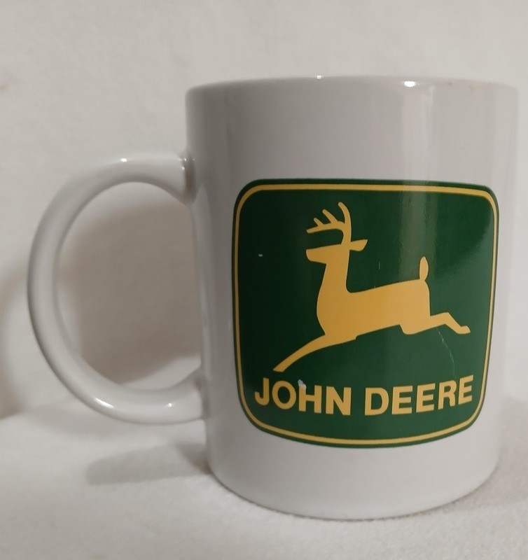 John Deere Coffee Mug with Classic Deer Logo Yellow on Green - Gibson Licensed gallery