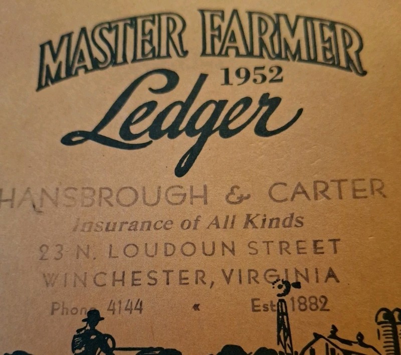 Vintage 1952 Master Farmer Ledger Rain & Hail Insurance Bureau Farm Record Book gallery