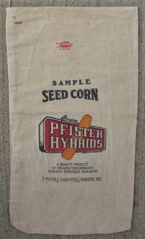 Vintage Pfister Hybrids Seed Corn, Fulton Bag, Sample Sack
