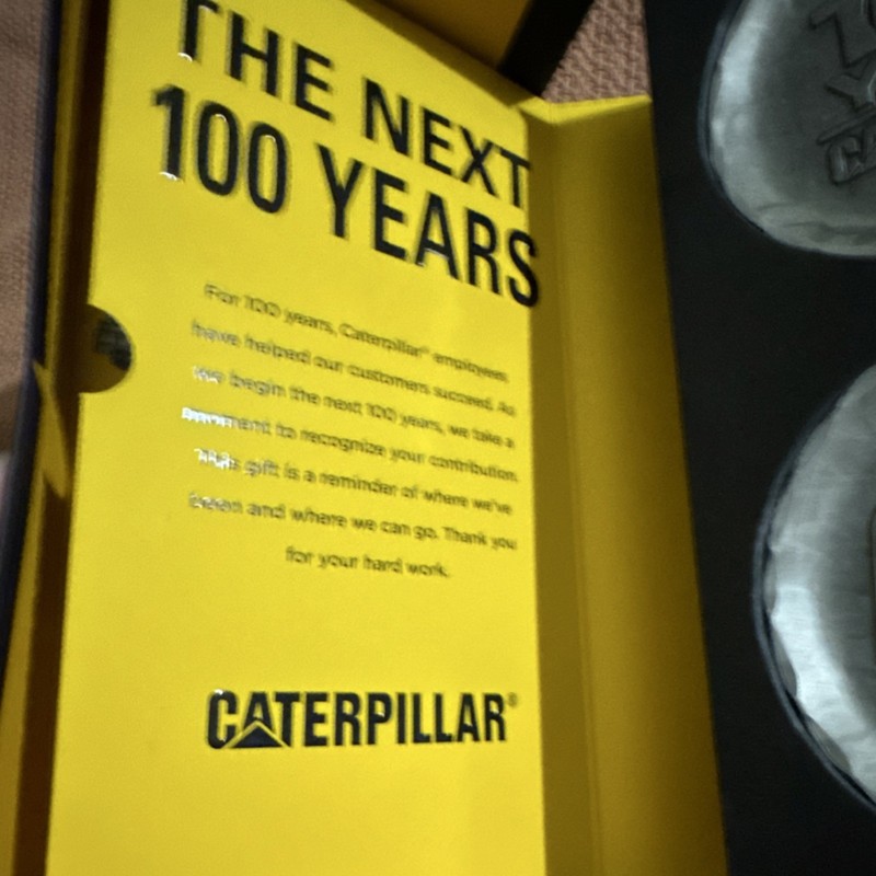 Caterpillar 100 Years Anniversary Commemorative Coaster Set, CAT Logo, Black/Ye… gallery