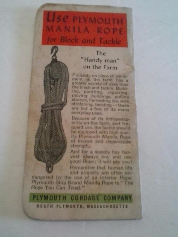 Plymouth Cordage Twine Memorandum Book 1940 41 Calendar Plymouth MASS Vintage gallery