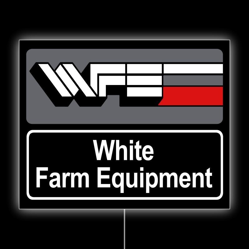White Tractors, Farm Equipment Dealer Style NEW LED Hanging Lighted Sign: 18×23″