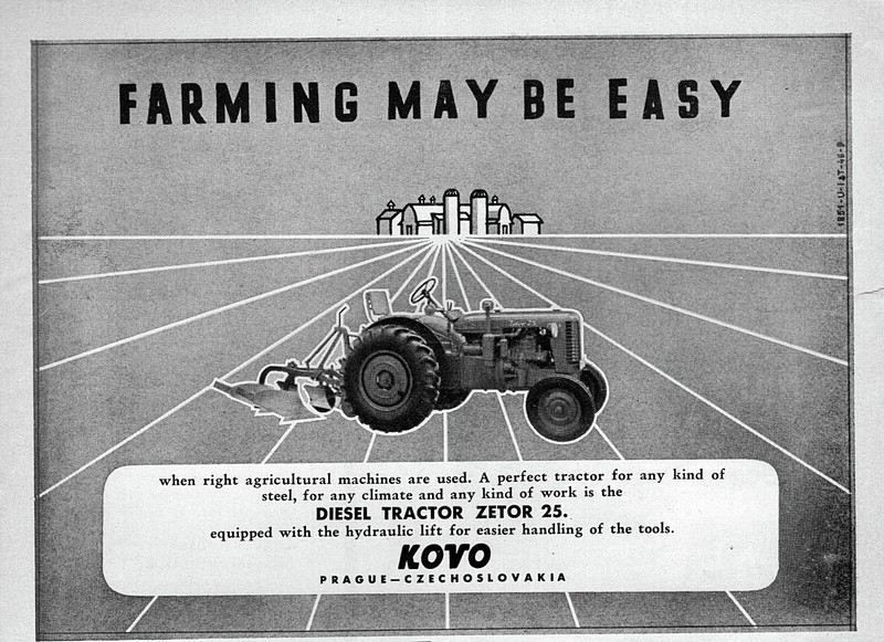 1951 Zetor 25 Diesel Tractor Czech Republic Original Print Ad