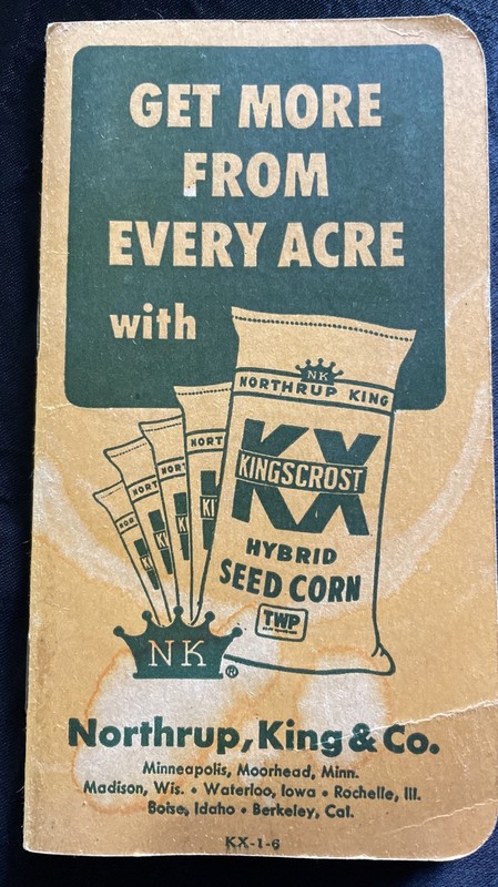 Northrup, King, & Co. KingsCrost Hybrid Seed Corn Memo Book 1956-1957