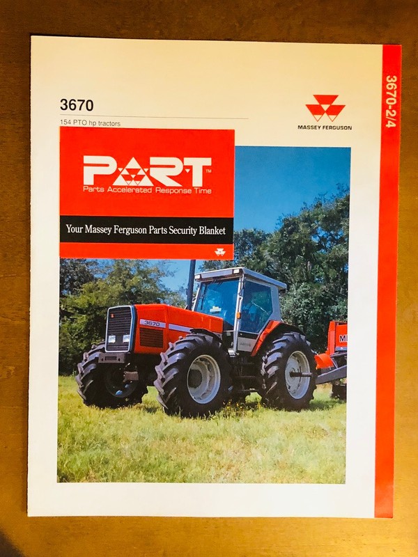 Massey Ferguson 3670 154 PTO Tractors Sales Brochure – Mint Condition 4 Pages
