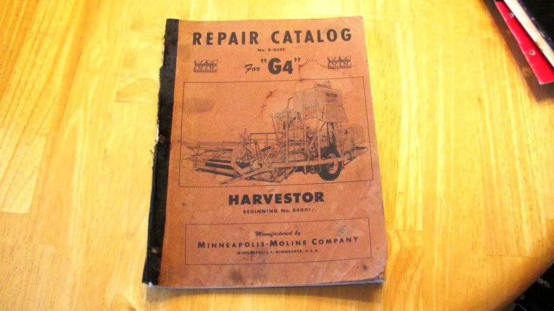 Vintage Original Minneapolis Moline Model G-4 Harvester Repair Manual Parts List gallery