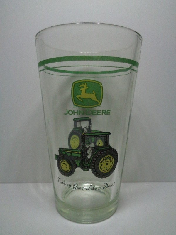 John Deere Tractor Gibson 16 oz Clear Pint Drinking Glass