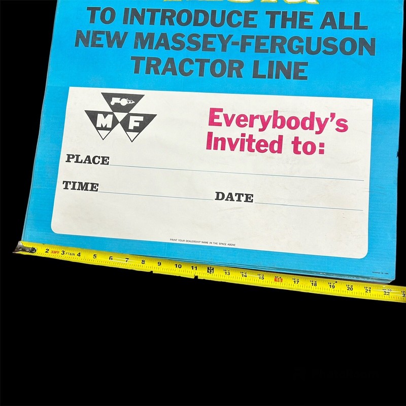 Vintage Massey Ferguson Fiesta Tractor Line Dealer Promotional Poster 22"x34" gallery