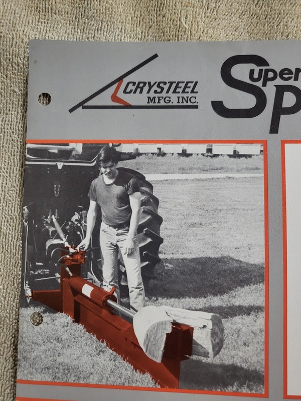 1970s Vintage CRYSTEEL Super Splitter Log Splitter BROCHURE 3-point Tractor gallery