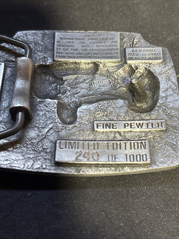 Vintage “Farmall 806” Tractor Belt Buckle Limited Edition #240/1000 gallery