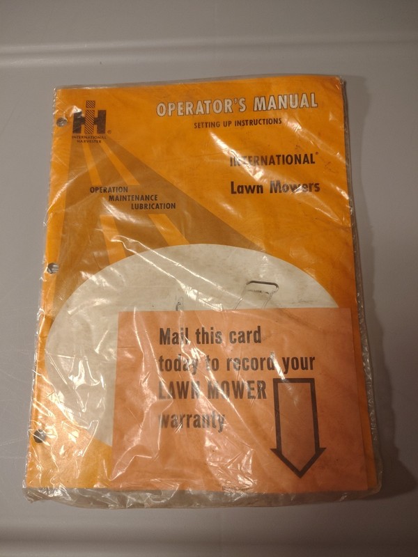 Vintage International Harvester Lawn Mower Owners Manual Book *Sealed* 12-1973