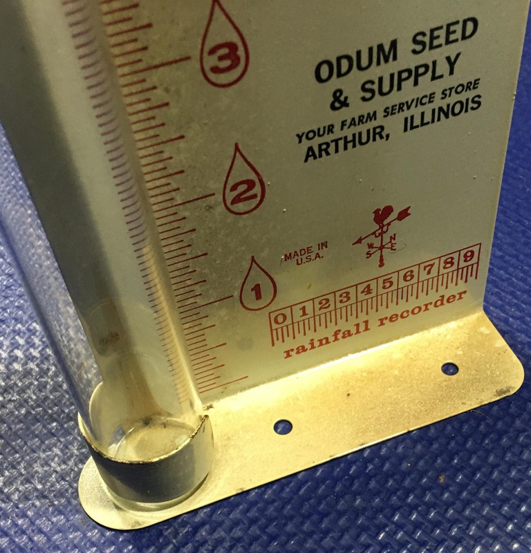 Wayne Feeds Rain Gauge vintage seed rainfall recorder arthur illinois post gallery