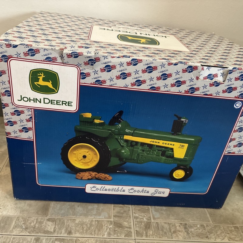 John Deere 730 Diesel Tractor Cookie Jar Released In 2000 with Box