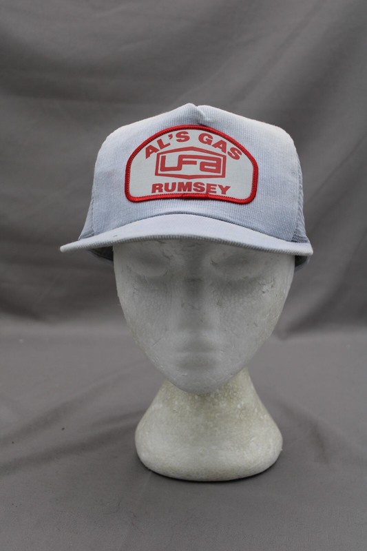 Vintage Patched Corduroy Hat – Al’s Gas Rumsey – Adult Snapback
